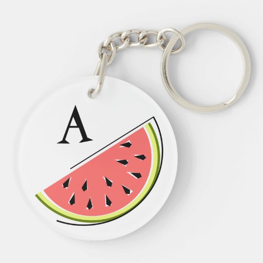 Porte-clés Monogramme de tranche de pastèque double face (Dos)