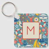 Porte-clés Monogramme de vie marine mignonne (Recto)