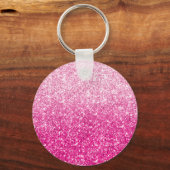 Porte-clés Monogramme dégradé de paillettes roses de luxe (Verso)