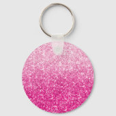 Porte-clés Monogramme dégradé de paillettes roses de luxe (Verso)