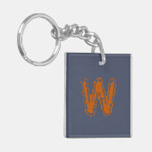Porte-clés Monogramme déplaisant avec collision orange sur bl (Devant gauche)