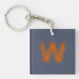 Porte-clés Monogramme déplaisant avec collision orange sur bl