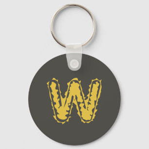 Porte-clés Monogramme déplaisant Moody Jaune sur gris foncé