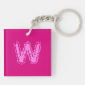 Porte-clés Monogramme déplaisant rose sur rose (Dos)