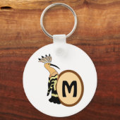 Porte-clés Monogramme d'oiseau Whimsical Hoopoe (Recto)