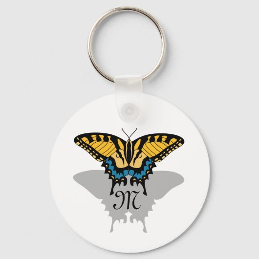 Porte-clés Monogramme d'ombre de papillon Swallowtail (Recto)