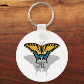 Porte-clés Monogramme d'ombre de papillon Swallowtail (Recto)