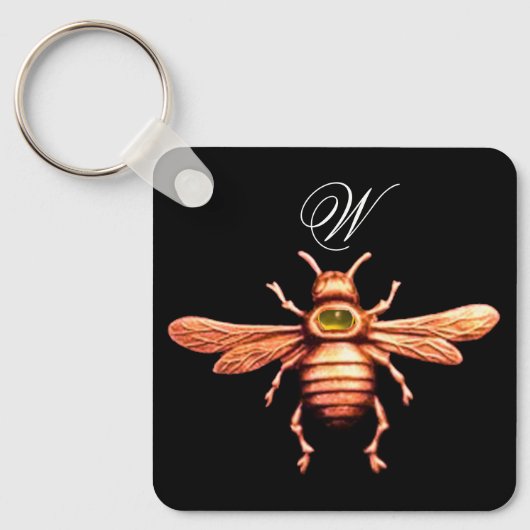 PORTE-CLÉS MONOGRAMME D'OR HONEY BEE (Recto)