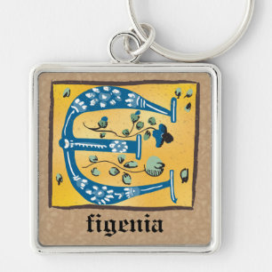 Porte-clés Monogramme E carré Floral Illuminé