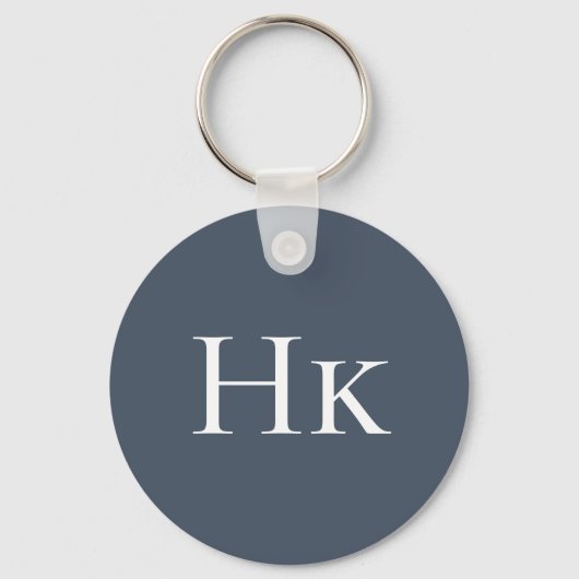 Porte-clés Monogramme Elegant Classic Navy Monogramme Initial (Recto)