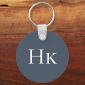 Porte-clés Monogramme Elegant Classic Navy Monogramme Initial (Verso)
