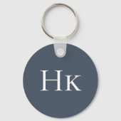 Porte-clés Monogramme Elegant Classic Navy Monogramme Initial (Verso)