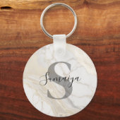 Porte-clés monogramme élégant écriture personnalis (Recto)