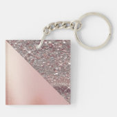 Porte-clés Monogramme élégant or rose (Dos)