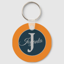 Monogramme élégant orange gris bleu personnalisé