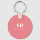 Porte-clés Monogramme Élégant rose minimal (Recto)