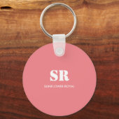 Porte-clés Monogramme Élégant rose minimal (Recto)