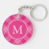 Porte-clés Monogramme élégant rose vif (Dos)