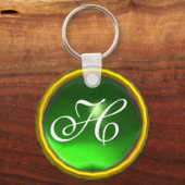 Porte-clés MONOGRAMME ÉMERAUDE, jaune vert (Recto)