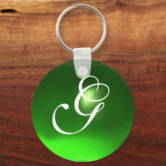 Porte-clés MONOGRAMME ÉMERAUDE, vert (Recto)
