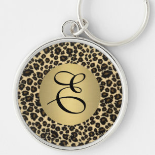 Porte-clés Monogramme Empreinte de léopard