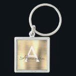 Porte-clés Monogramme en acier inoxydable de luxe Gold Faux<br><div class="desc">Luxe Gold Faux Acier Inoxydable Porte - clé élégant en métal. Ces Porte - clés peuvent être customisés pour inclure votre nom initial et prénom. Ces porte - clés fêtent un grand anniversaire,  une douche nuptiale ou une fête de bachelorette.</div>