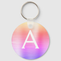 Monogramme en acier inoxydable rose et violet