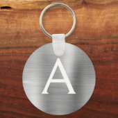 Porte-clés Monogramme en argent de luxe Faux en acier inoxyda (Recto)