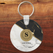 Porte-clés Monogramme en marbre intemporel (Verso)