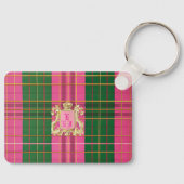 Porte-clés Monogramme en plastique rose et vert (Recto)