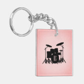 Porte-clés Monogramme Ensemble de musique Design rose (Devant gauche)