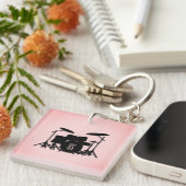 Porte-clés Monogramme Ensemble de musique Design rose (Devant Droit)