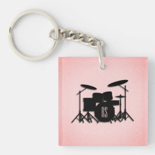 Porte-clés Monogramme Ensemble de musique Design rose