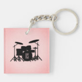 Porte-clés Monogramme Ensemble de musique Design rose (Dos)