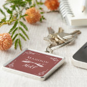 Porte-clés Monogramme et flèches en terre cuite (Côté)