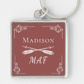 Porte-clés Monogramme et flèches en terre cuite (Devant)