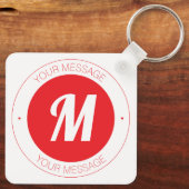 Porte-clés Monogramme et Modèle de texte circulaire personnal (Verso)