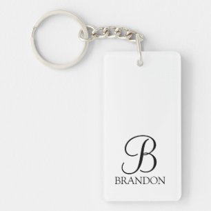 Porte-clés Monogramme et nom de script personnalisé