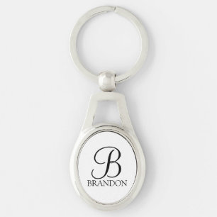 Porte-clés Monogramme et nom de script personnalisé