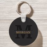 Porte-clés Monogramme et nom élégants personnalisés<br><div class="desc">Ajoutez une touche d'élégance à votre essentiel quotidien avec ce monogramme personnalisé et ce produit de nom. Doté d'un design raffiné et de détails personnalisables, il allie sophistication et fonctionnalité. Que ce soit pour un usage personnel ou comme cadeau réfléchi, cet article présente un monogramme élégant et votre nom choisi,...</div>
