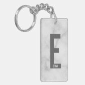 Porte-clés Monogramme et nom gras personnalisés modernes (Devant gauche)