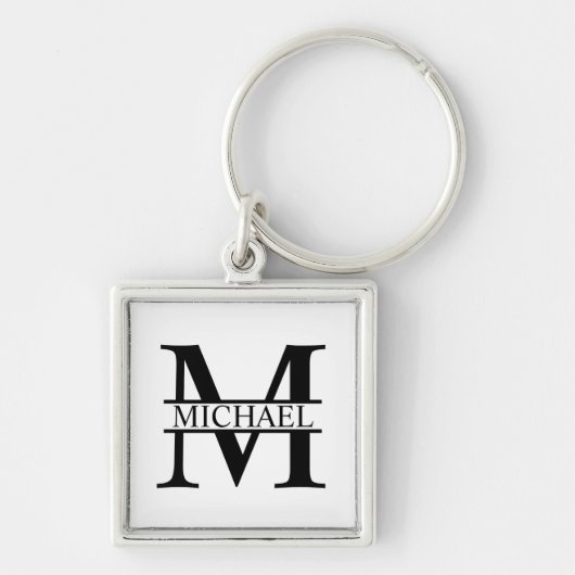 Porte-clés Monogramme et nom personnalisés (Devant)