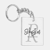 Porte-clés Monogramme et nom personnalisés (Devant gauche)