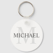 Porte-clés Monogramme et nom personnalisés classiques (Recto)