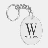 Porte-clés Monogramme et nom personnalisés classiques (Devant gauche)