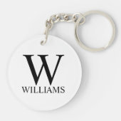 Porte-clés Monogramme et nom personnalisés classiques (Dos)