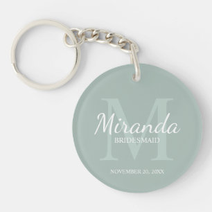 Porte-clés Monogramme et nom personnalisés de demoiselle d'ho