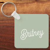 Porte-clés Monogramme et nom personnalisés de Sage Vert moder (Recto)