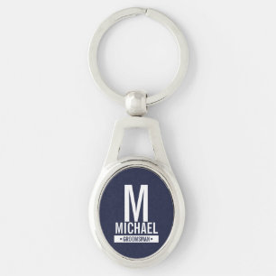 Porte-clés Monogramme et nom personnalisés du garçon d'honneu