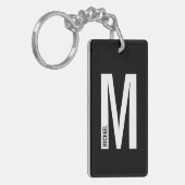 Porte-clés Monogramme et nom personnalisés gras (Devant gauche)